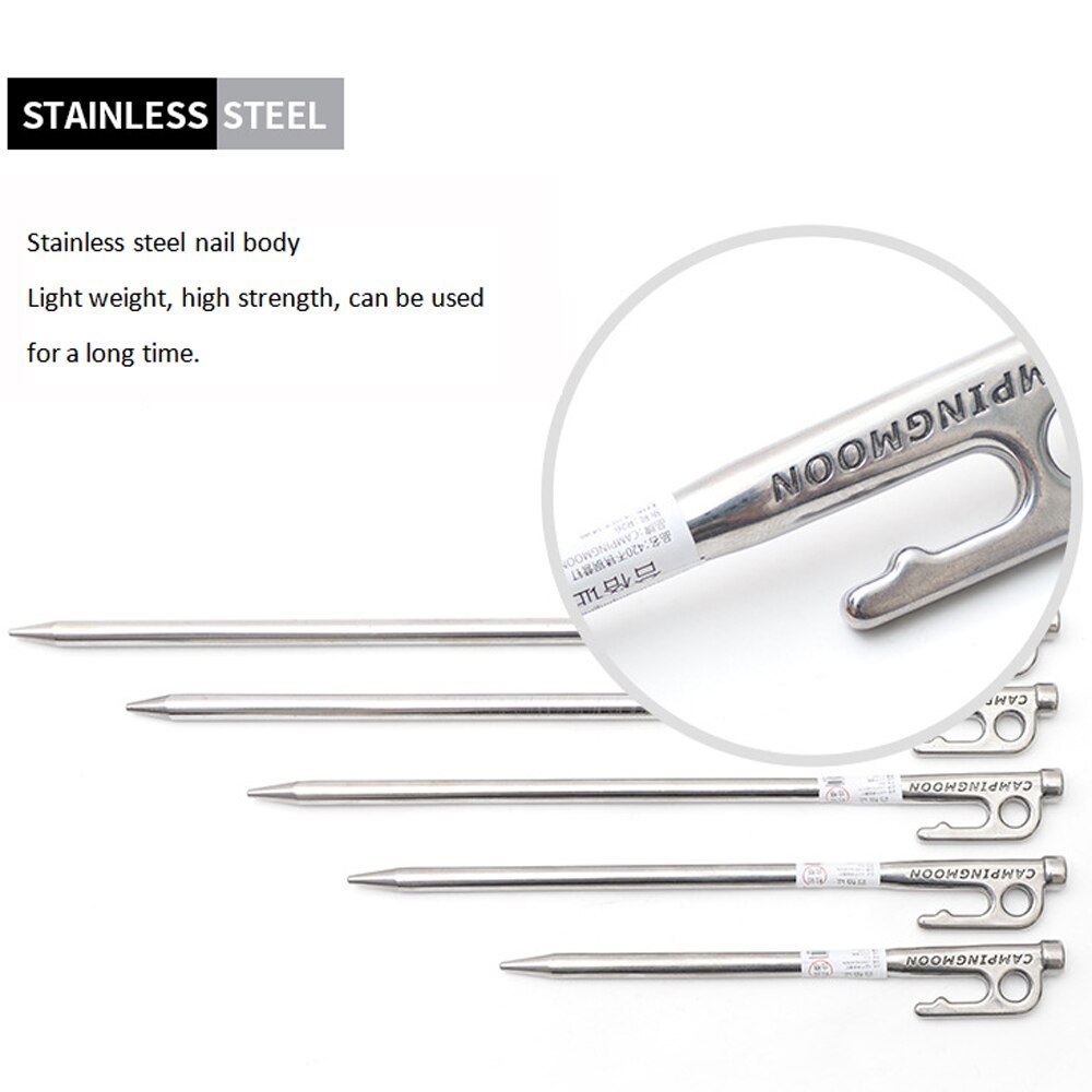 Cheap Goat Tents 30 35CM Tent Stakes Stainless Steel Ground Nails Peg Outdoor Travel Camping Accessories Tent Accessories 